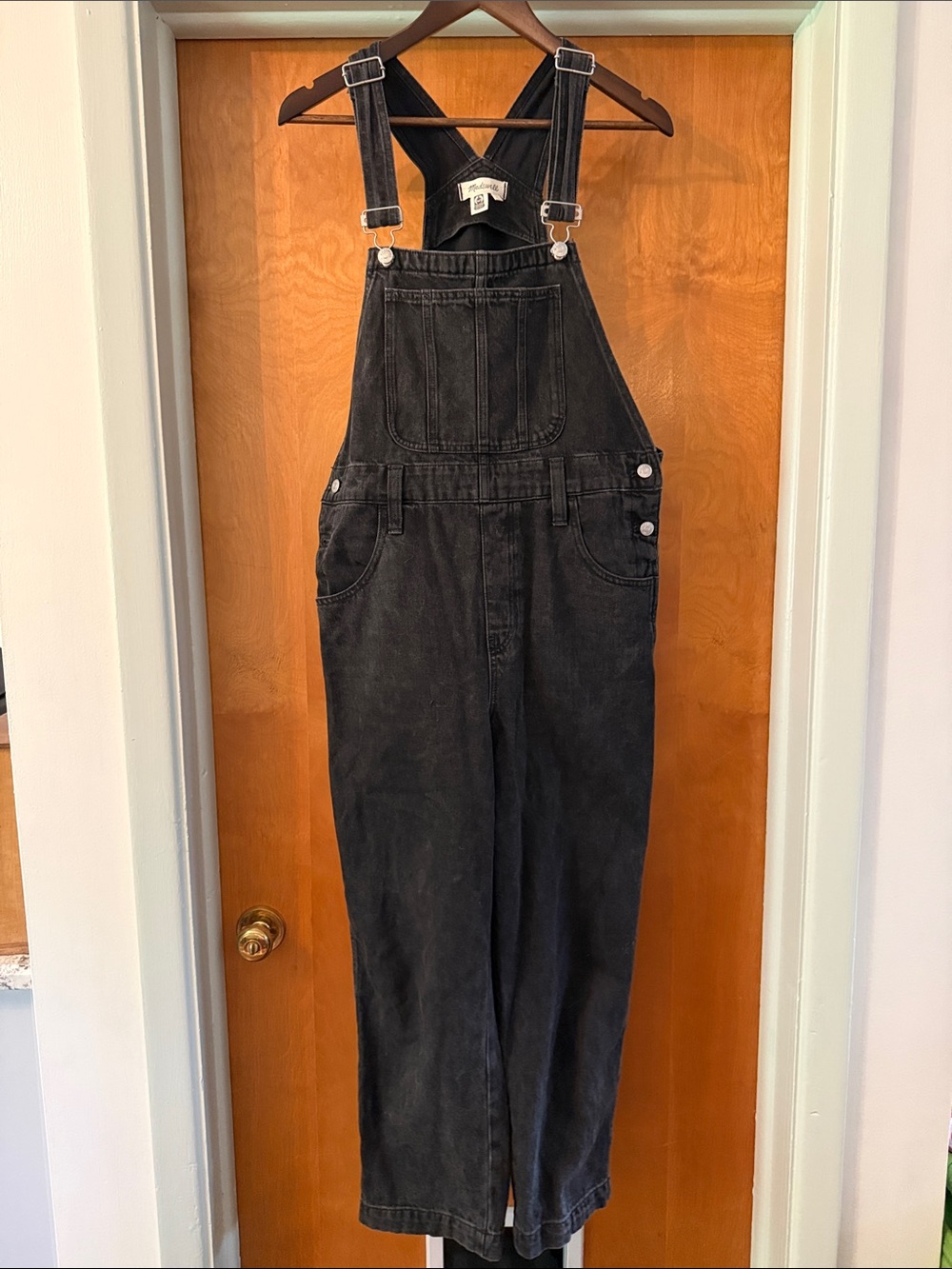 Madewell Black Denim Overalls Large